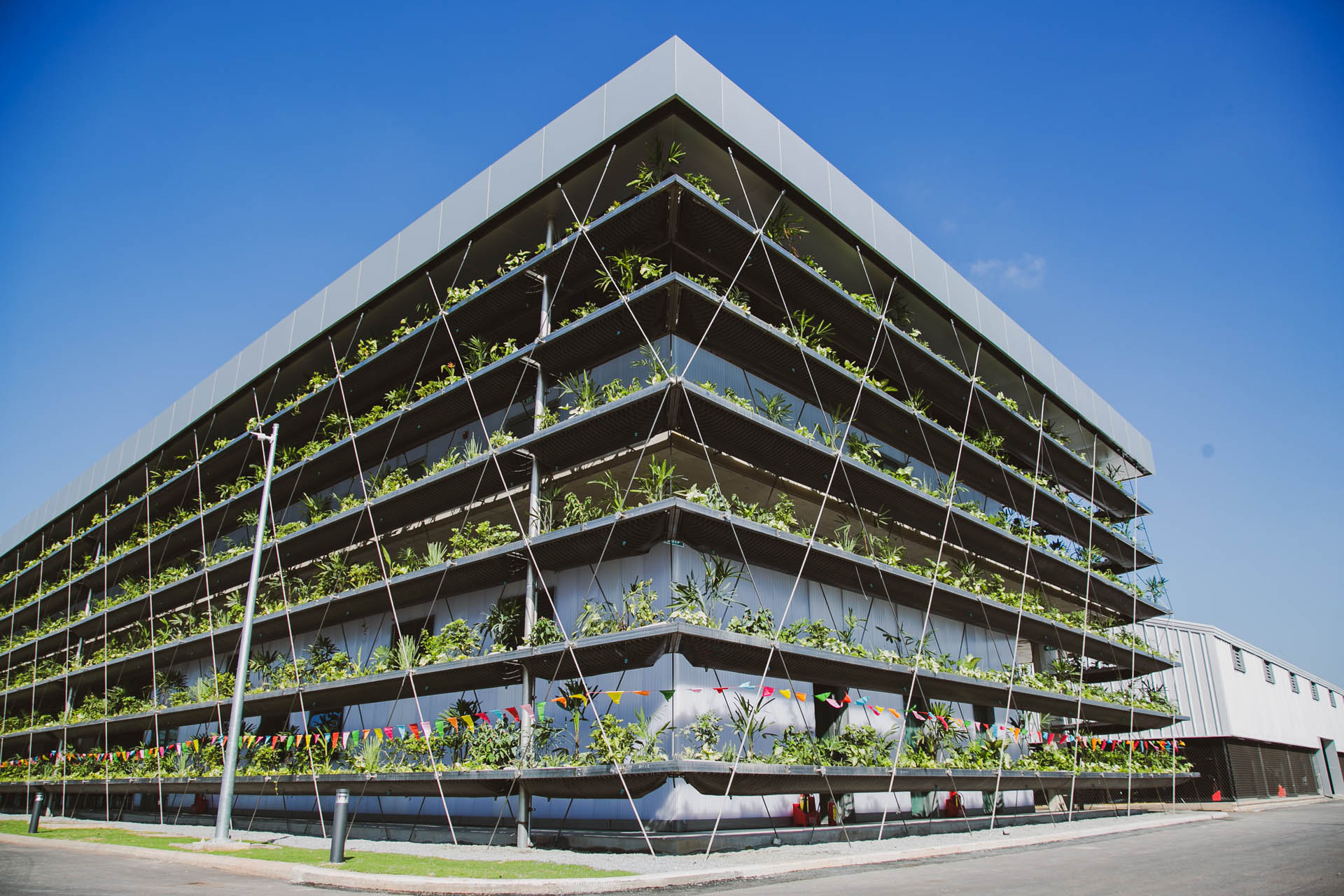 The green facade of Jakob Saigon VSIP II at the opening in November 2019