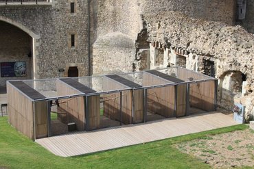 The aviary for the ravens in the Tower of London made out of Webnet
