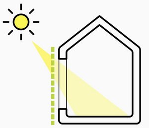 Icon showing how a greening provides sun protection