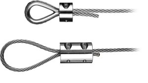 Two stainless steel wire rope clamps from the Jakob range