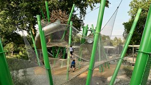 playground with wire and hemp ropes