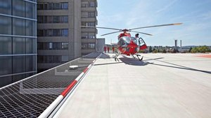 Edelstahl-Sicherheitsnetz auf Hubschrauberplattform