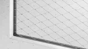 Stainless steel frame with rectangular profile and wire mesh