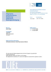 Allgemeine Bauaufsichtliche Zulassung Webnet DIBt Z-14.7-557