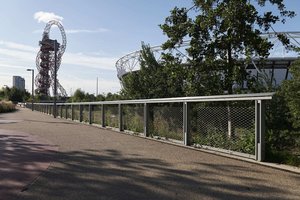 Balustrade with Jakob Webnet in the London 2021 Olympic Park.